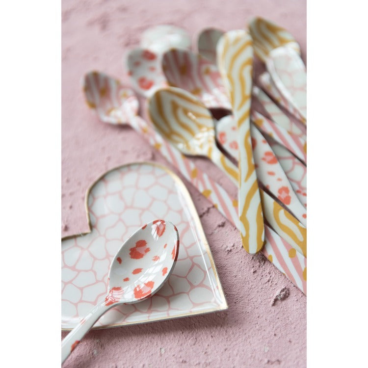 The Wild Collection Enameled Metal Heart Shaped Dish