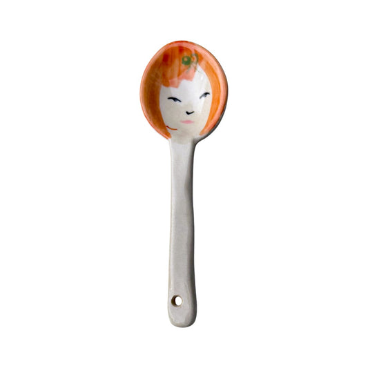 Playful Faces: Hand Painted Ceramic Spoon
