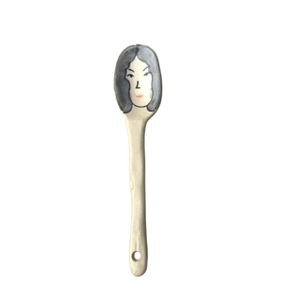 Playful Faces: Hand Painted Ceramic Spoon