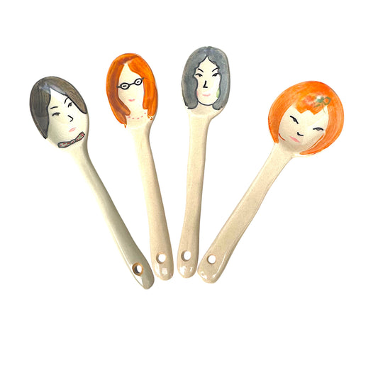 Playful Faces: Hand Painted Ceramic Spoon