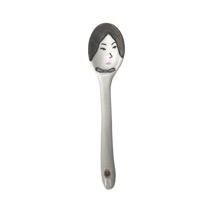 Playful Faces: Hand Painted Ceramic Spoon