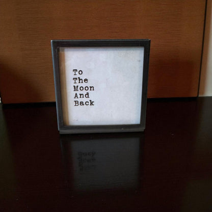 3" Square Frame with Saying- Gunmetal