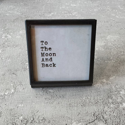 3" Square Frame with Saying- Gunmetal