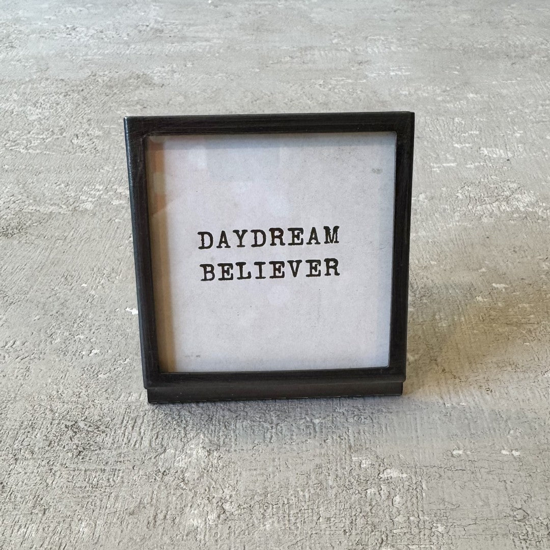 3" Square Frame with Saying- Gunmetal