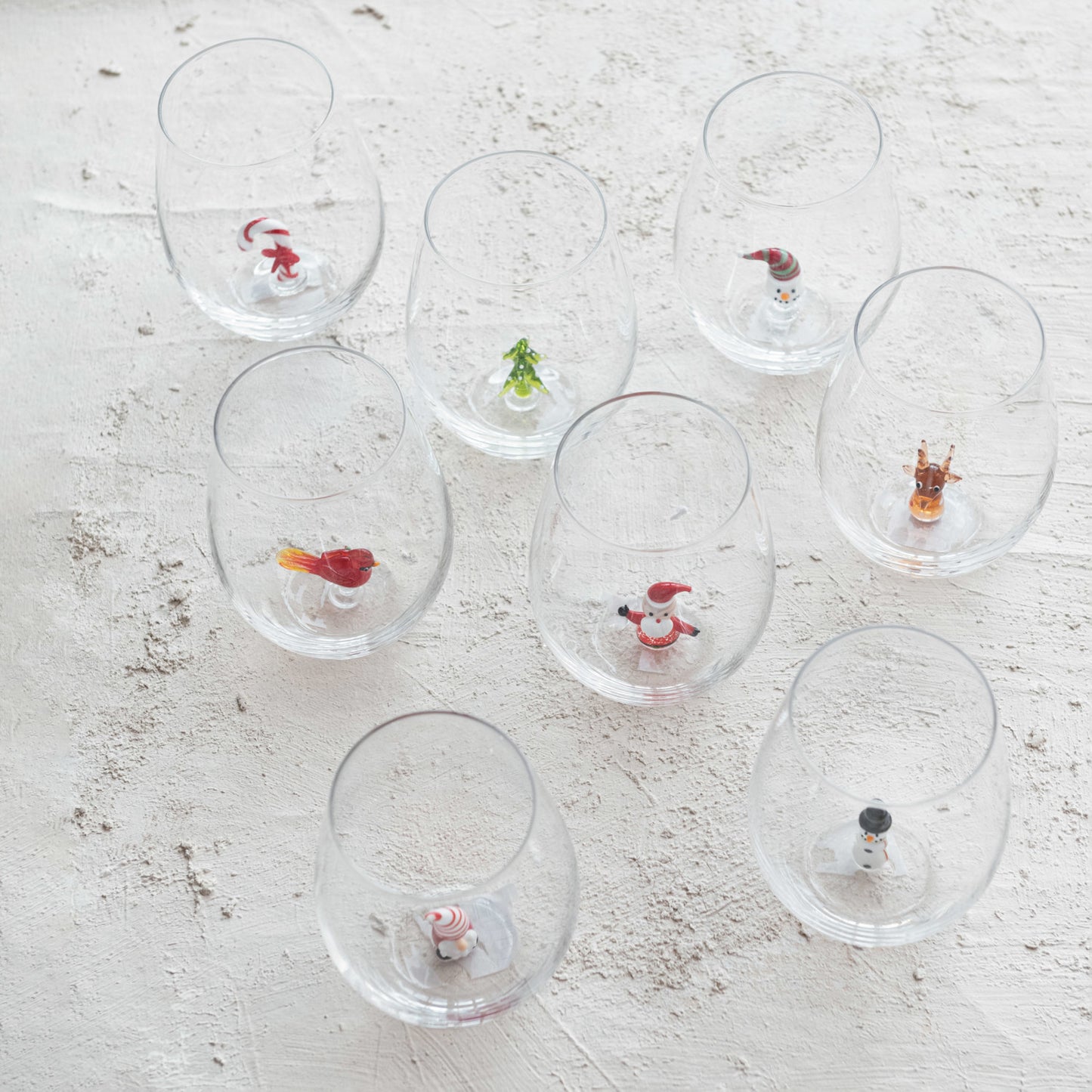 Holiday Figure Stemless Wine Glass