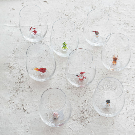 Holiday Figure Stemless Wine Glass
