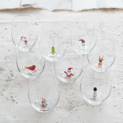 Holiday Figure Stemless Wine Glass