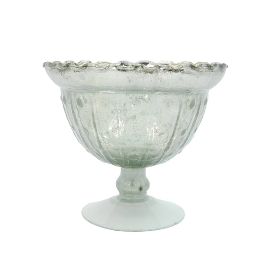 Silver Embossed Footed Bowl-Vintage Inspired