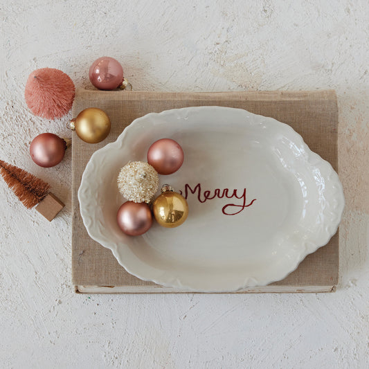 Scalloped "Merry" Serving Plate
